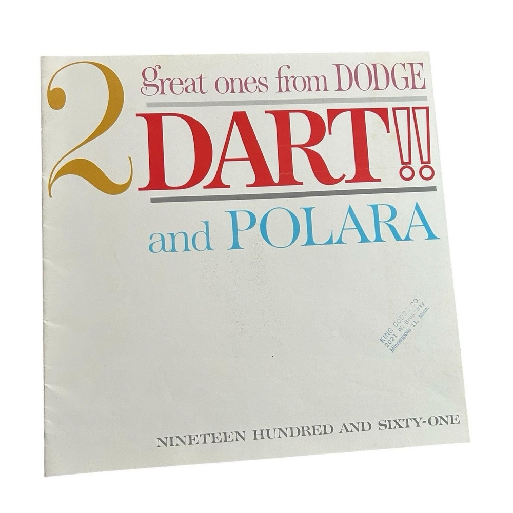 1961‎ Dodge Dart Polara Dealer Sales Brochure Original Vintage Mopar